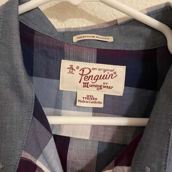 Checkered Original Penguin Men’s Button Down - Picture 2 of 2